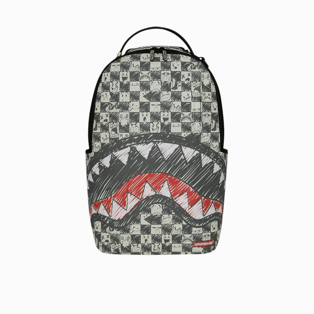 Sprayground Zaino Emote Check Shark Nero e Bianco – 910B8469NSZ