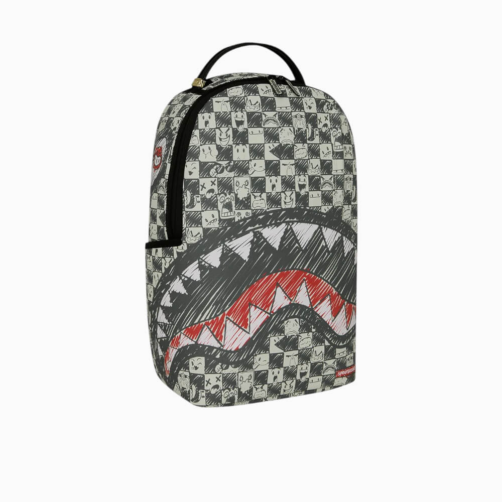 Sprayground Zaino Emote Check Shark Nero e Bianco – 910B8469NSZ