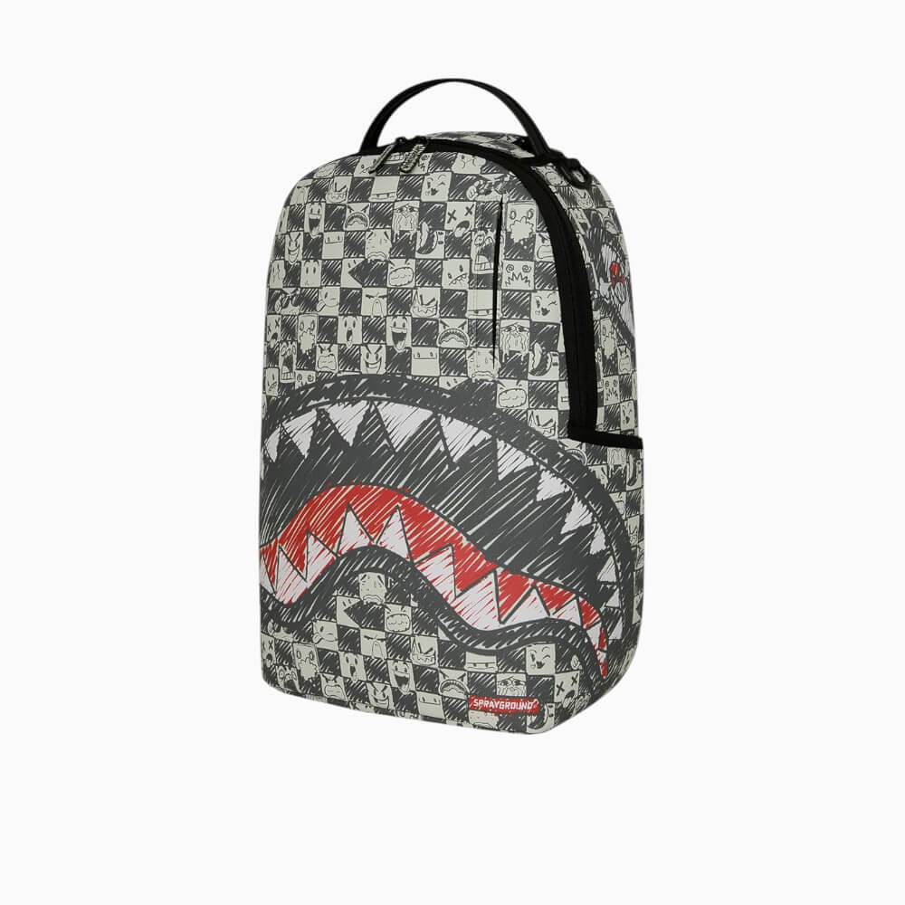 Sprayground Zaino Emote Check Shark Nero e Bianco – 910B8469NSZ