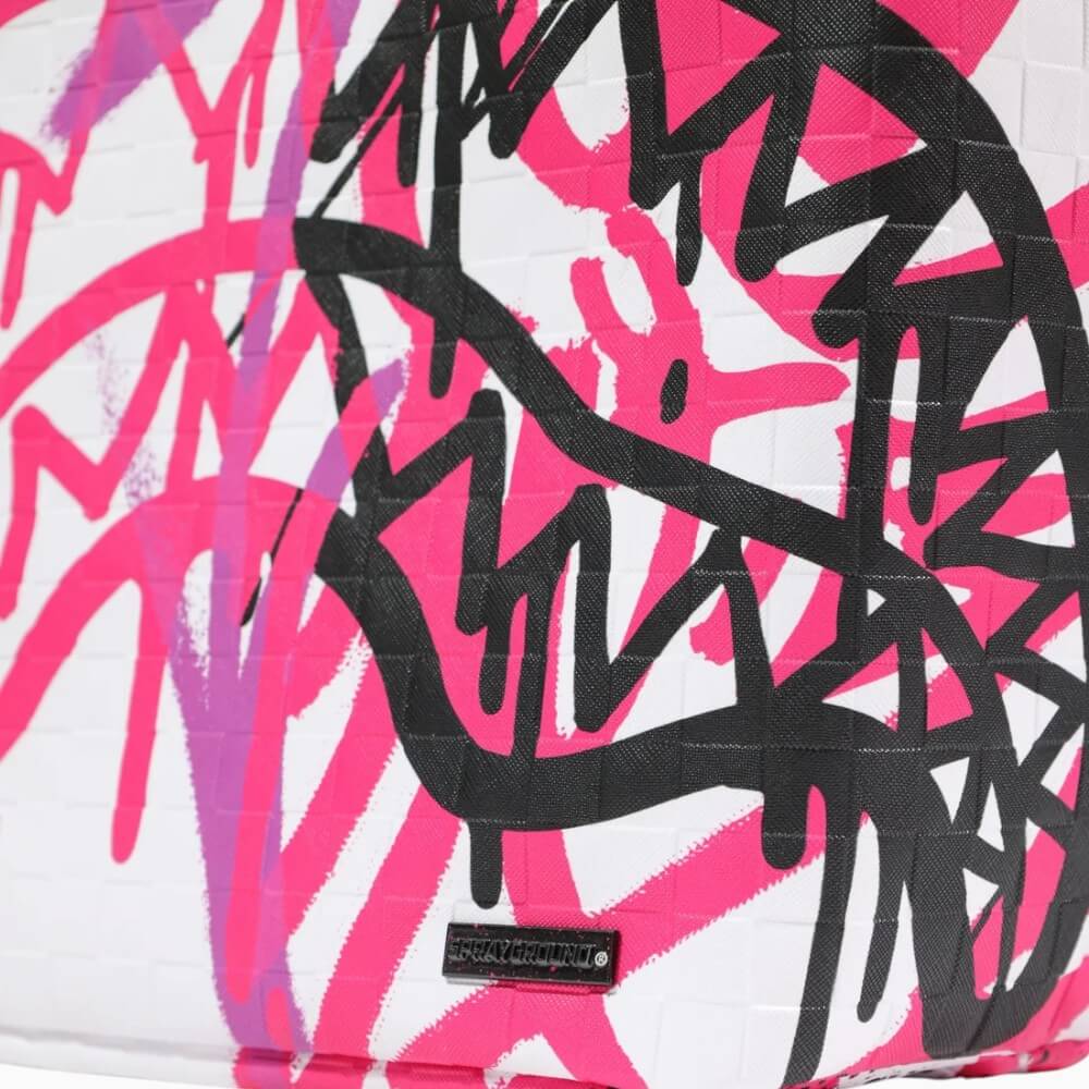 Sprayground Zaino Graffiti Anthem rosa con motivo Shark Mouth – 910B8809NSZ