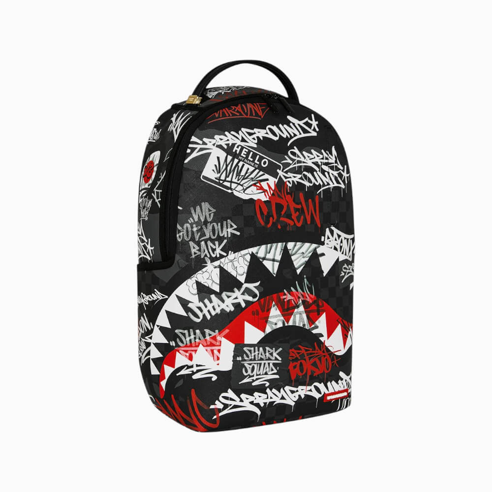 Sprayground Zaino Shark Squad Graffiti Nero e Rosso – 910B8874NSZ
