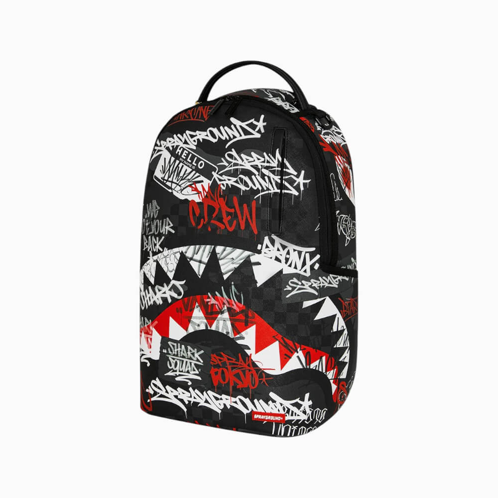 Sprayground Zaino Shark Squad Graffiti Nero e Rosso – 910B8874NSZ