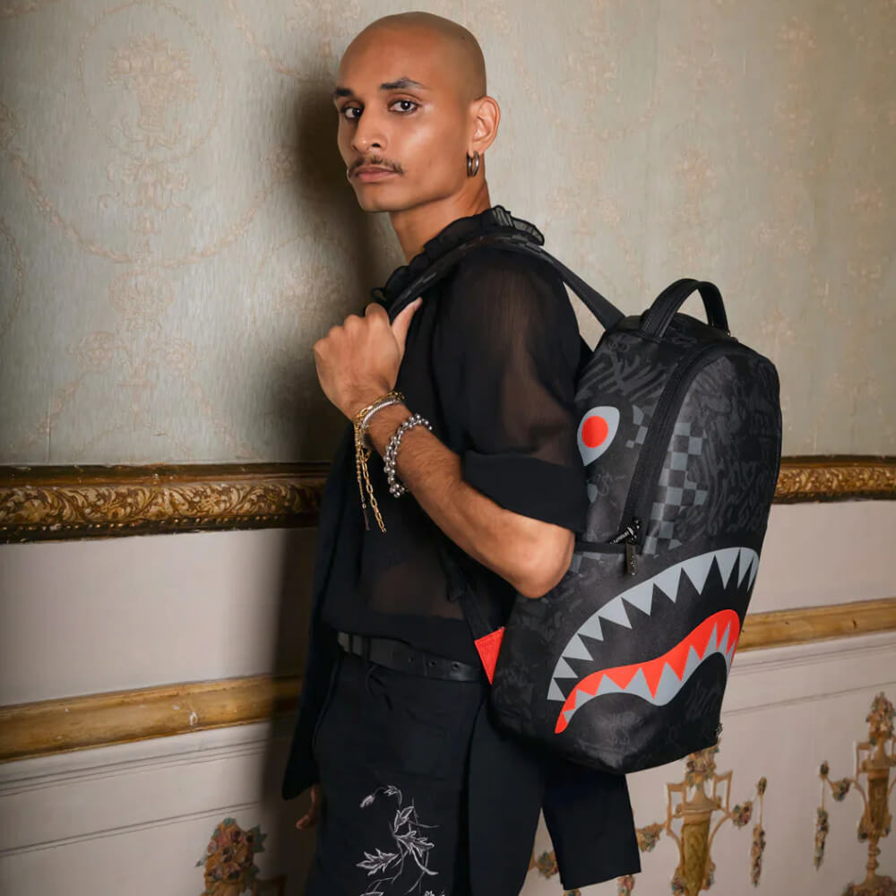 Sprayground Zaino 4AM Red Shark Nero – 910B9219NSZ