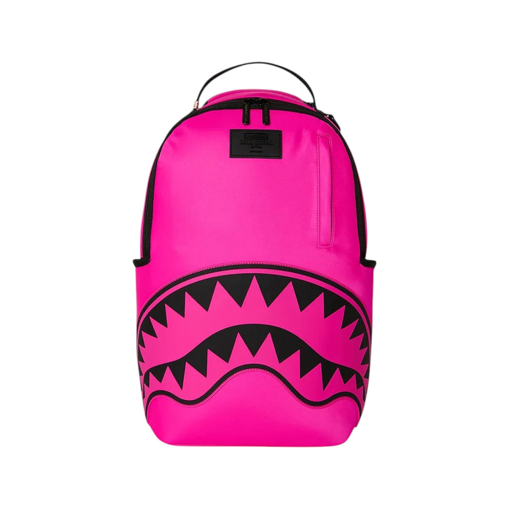 Zaino Sprayground Shark Central Pink in nylon con maxi Shark Mouth