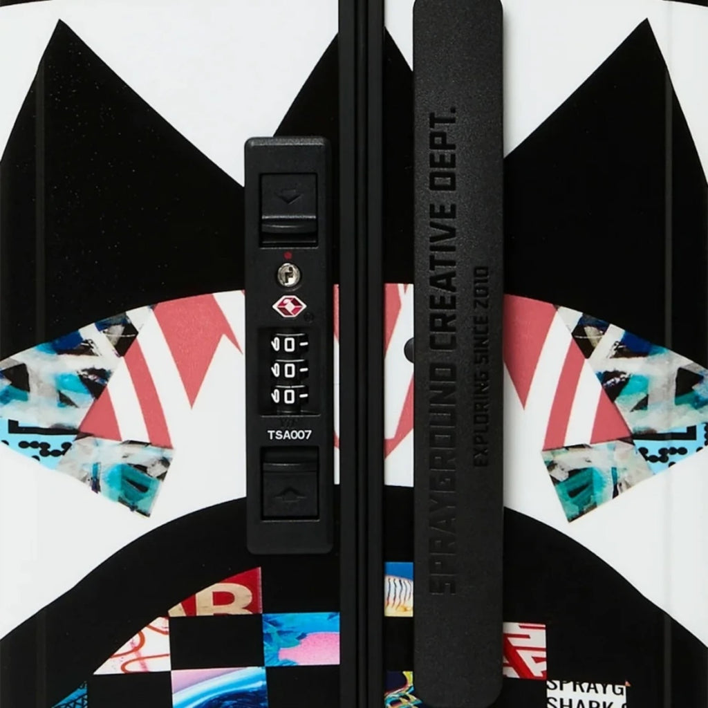 Trolley Sprayground Shark Central White Stencil Nero - 910cl335nsz