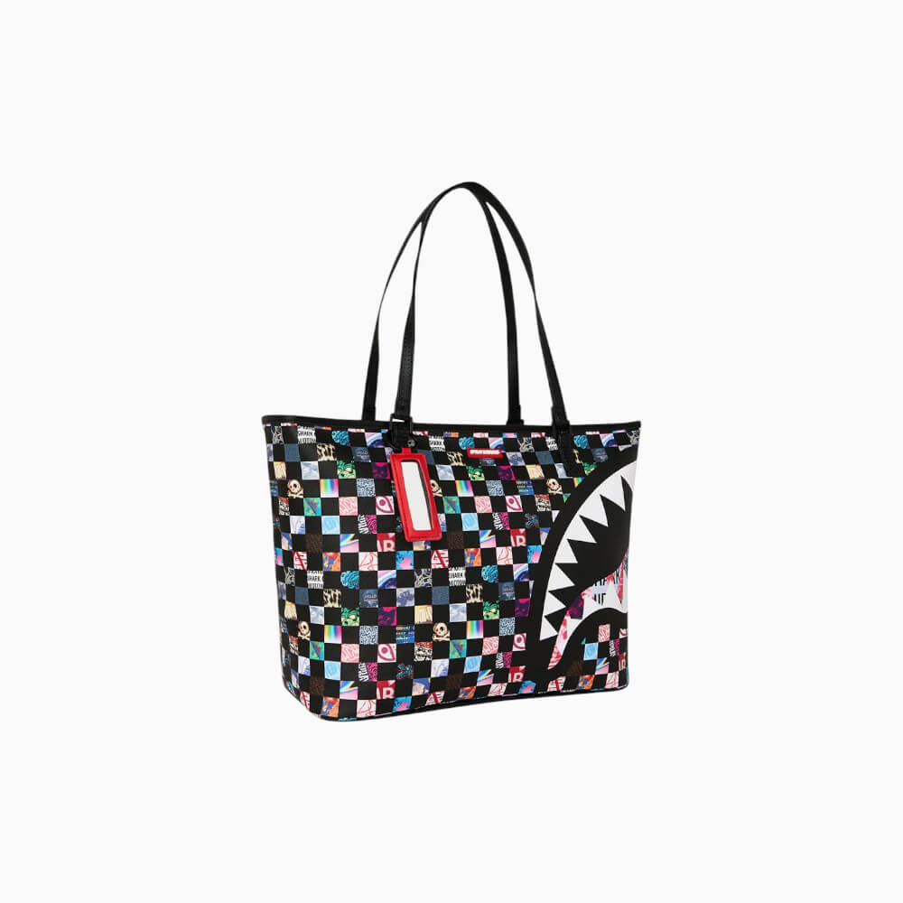 Sprayground Borsa Tote Crazy Check Shark Multicolor – 910T9440NSZ