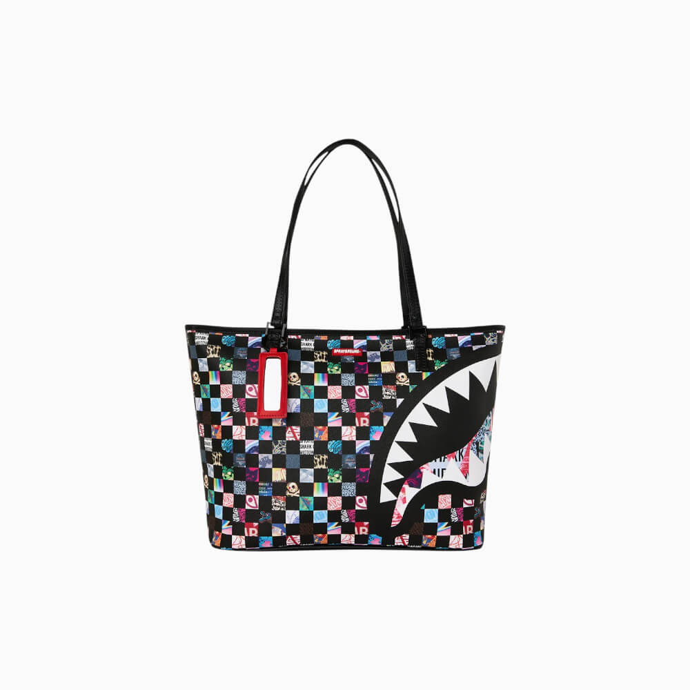 Sprayground Borsa Tote Crazy Check Shark Multicolor – 910T9440NSZ