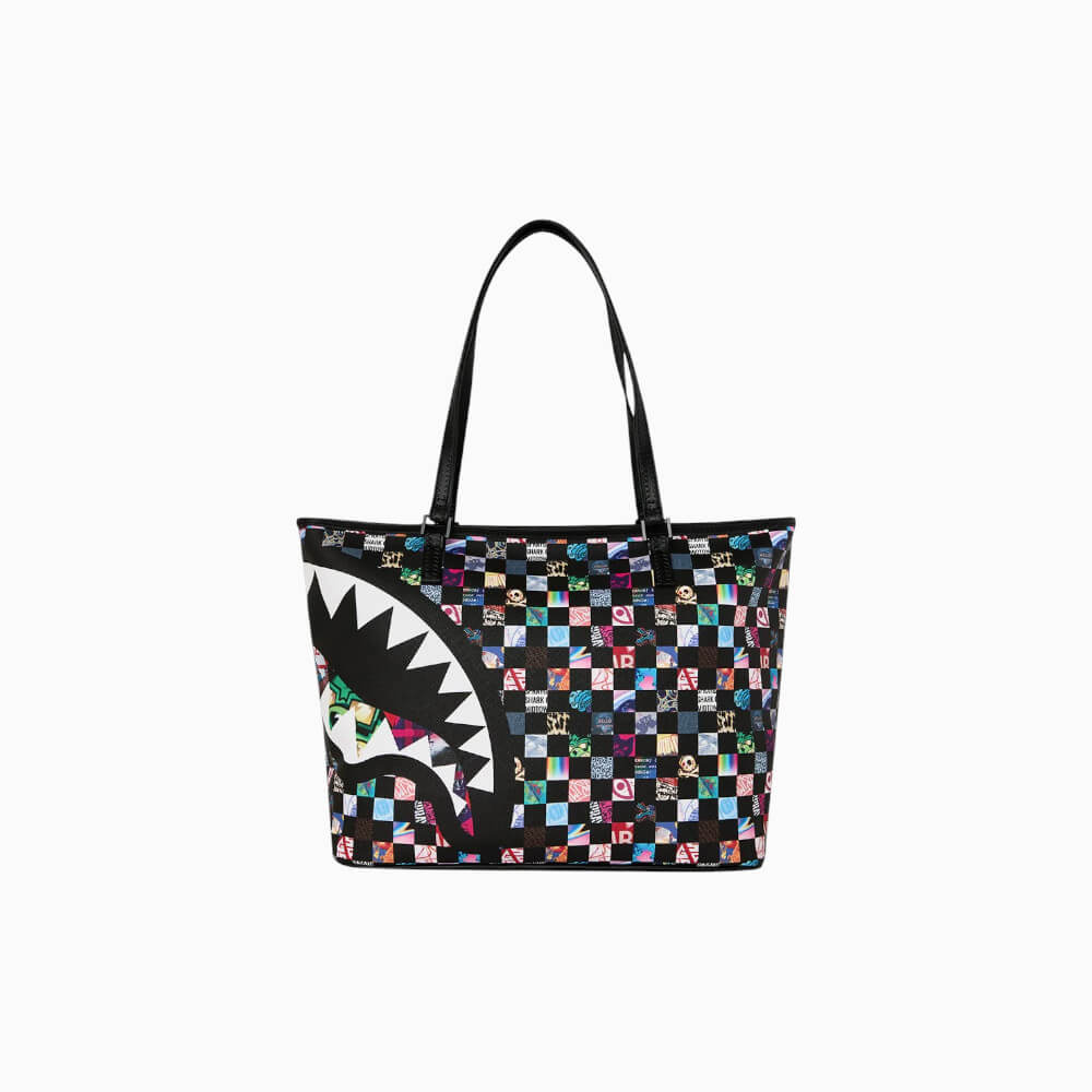 Sprayground Borsa Tote Crazy Check Shark Multicolor – 910T9440NSZ
