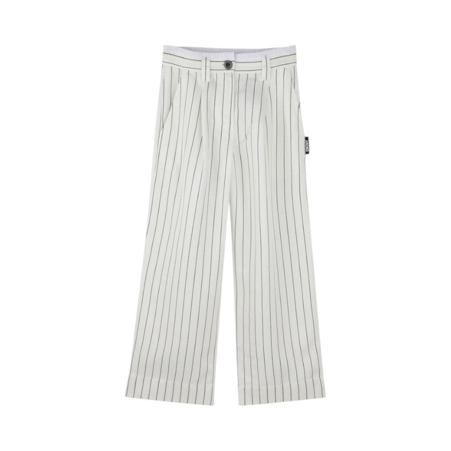 Pantalone DKNY Ragazza Bianco gessato – D62281