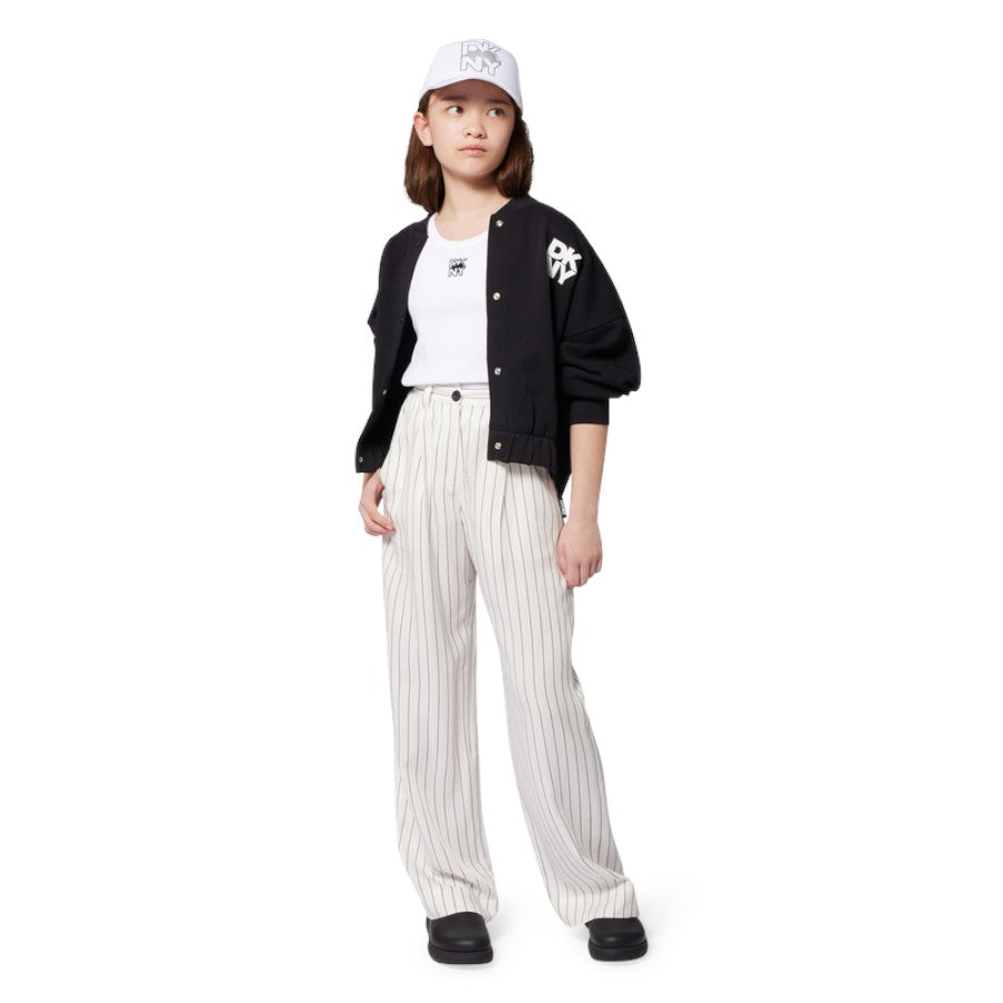 Pantalone DKNY Ragazza Bianco gessato – D62281