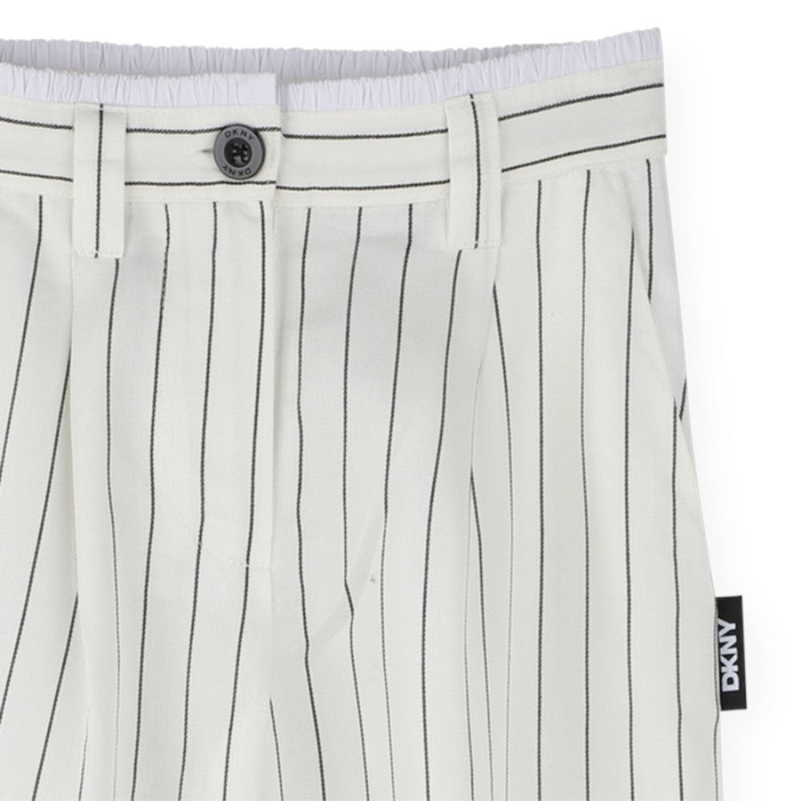 Pantalone DKNY Ragazza Bianco gessato – D62281