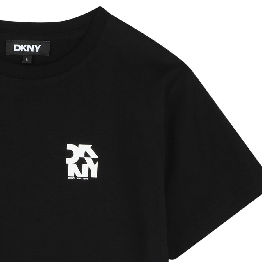 T-shirt DKNY Unisex Nero con logo piccolo –  D62297