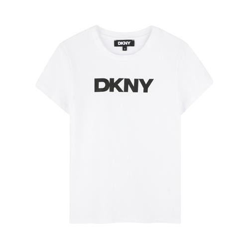 T-shirt DKNY Unisex Bianco con logo centrale –  D62304
