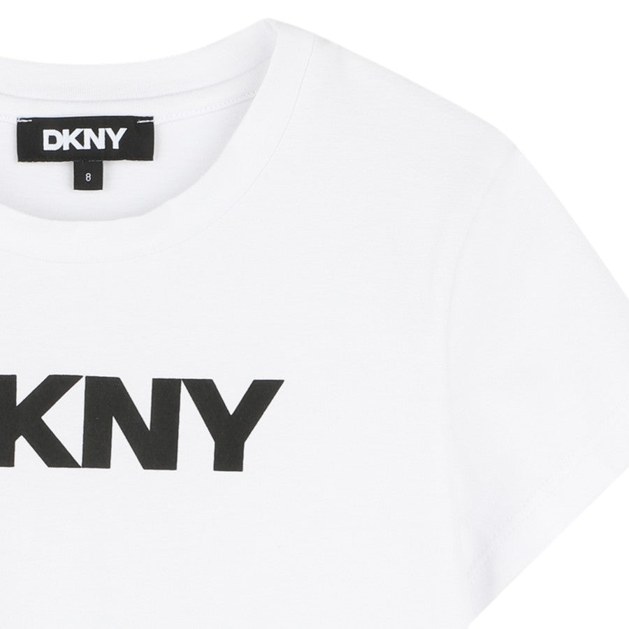 T-shirt DKNY Unisex Bianco con logo centrale –  D62304