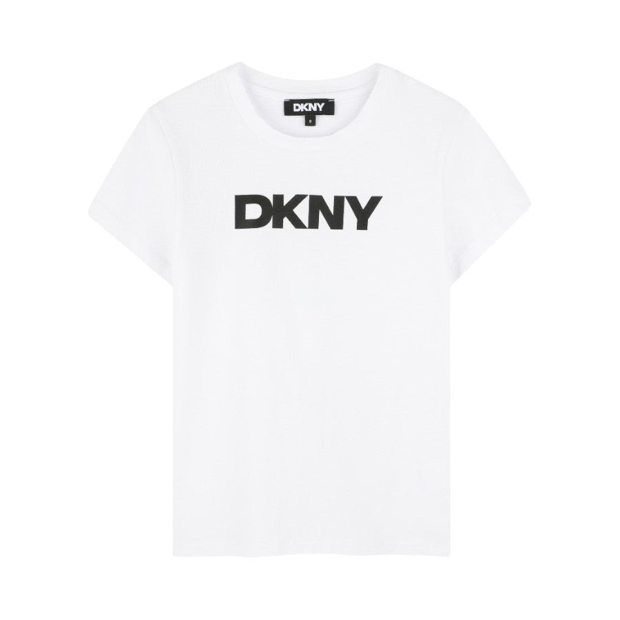 T-shirt DKNY Unisex Bianco con logo centrale –  D62304