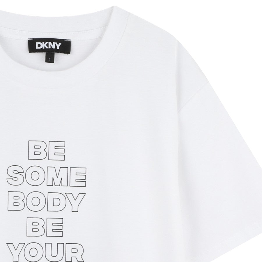 T-shirt DKNY Unisex Bianco con stampa logo –  D62307