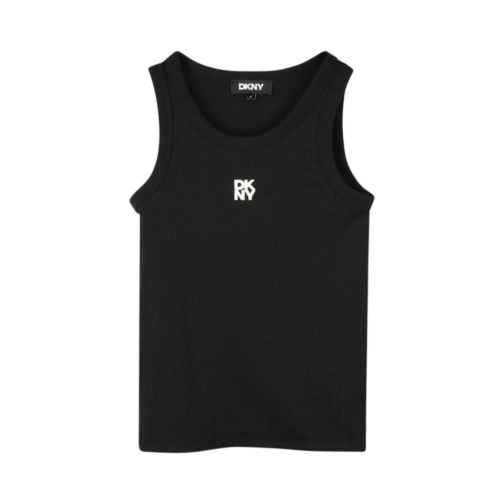 Tween set DKNY Ragazza Nero T-Shirt traforata + Top –  D62317