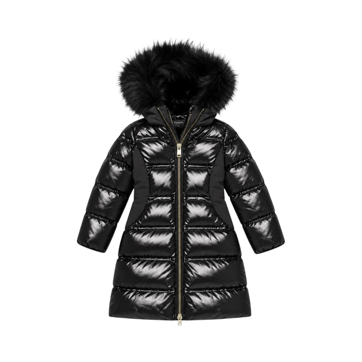 Giubbino Yes Zee Ragazza Nero Lungo con Cappuccio e Pelliccia Removibile EJO015-0801