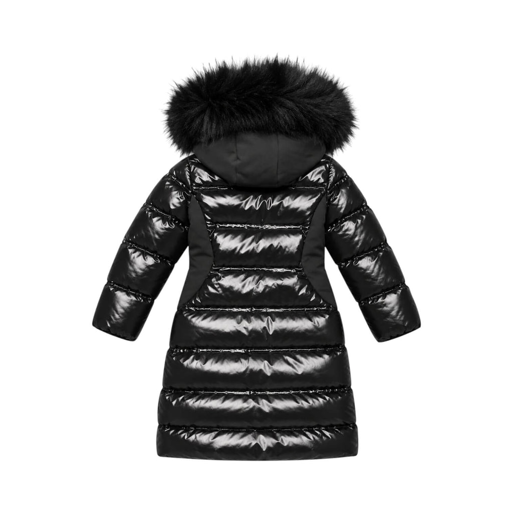 Giubbino Yes Zee Ragazza Nero Lungo con Cappuccio e Pelliccia Removibile EJO015-0801