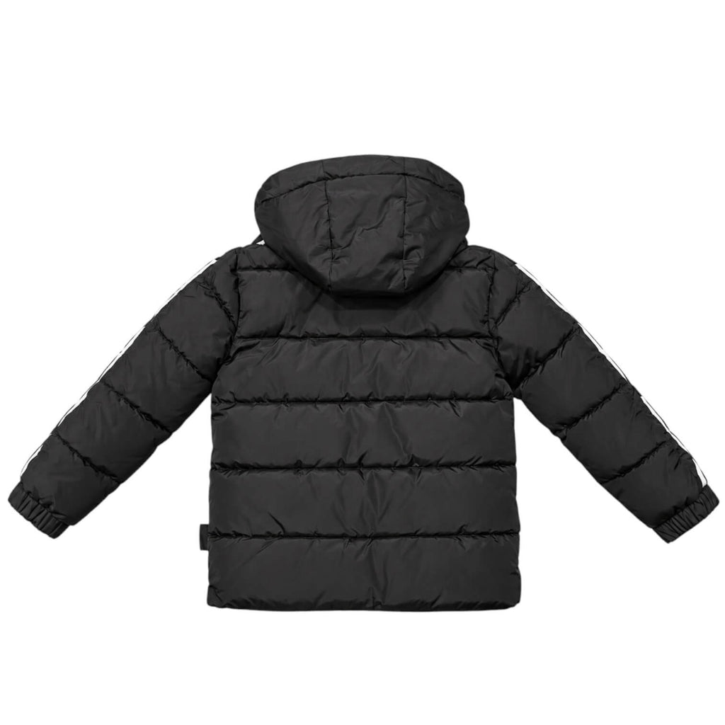 Giubbino DS2 Ragazzo Nero con Cappuccio e Logo Maniche F62K105-02