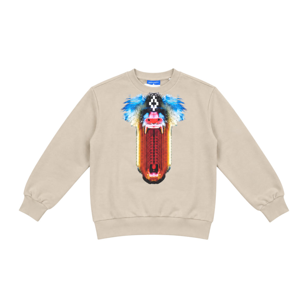 Felpa County of Milan Junior Girocollo Beige con Stampa Grafica