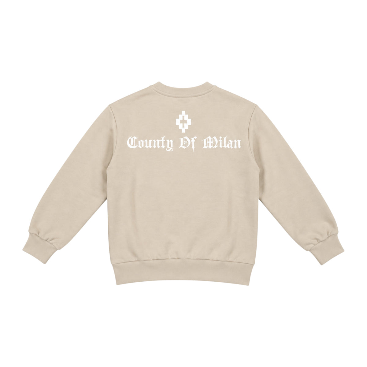 Felpa County of Milan Junior Girocollo Beige con Stampa Grafica