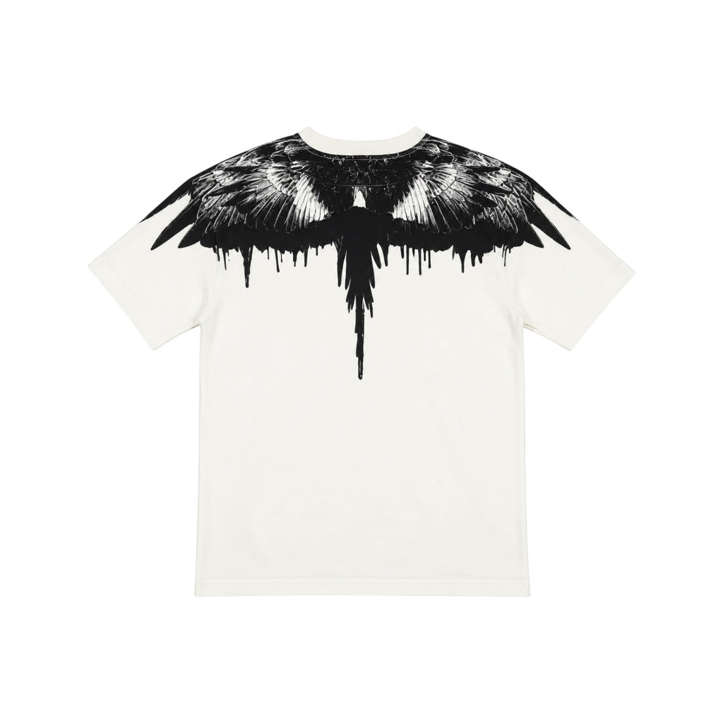 T-Shirt County of Milan Junior Bianca con Stampa Ali Nere
