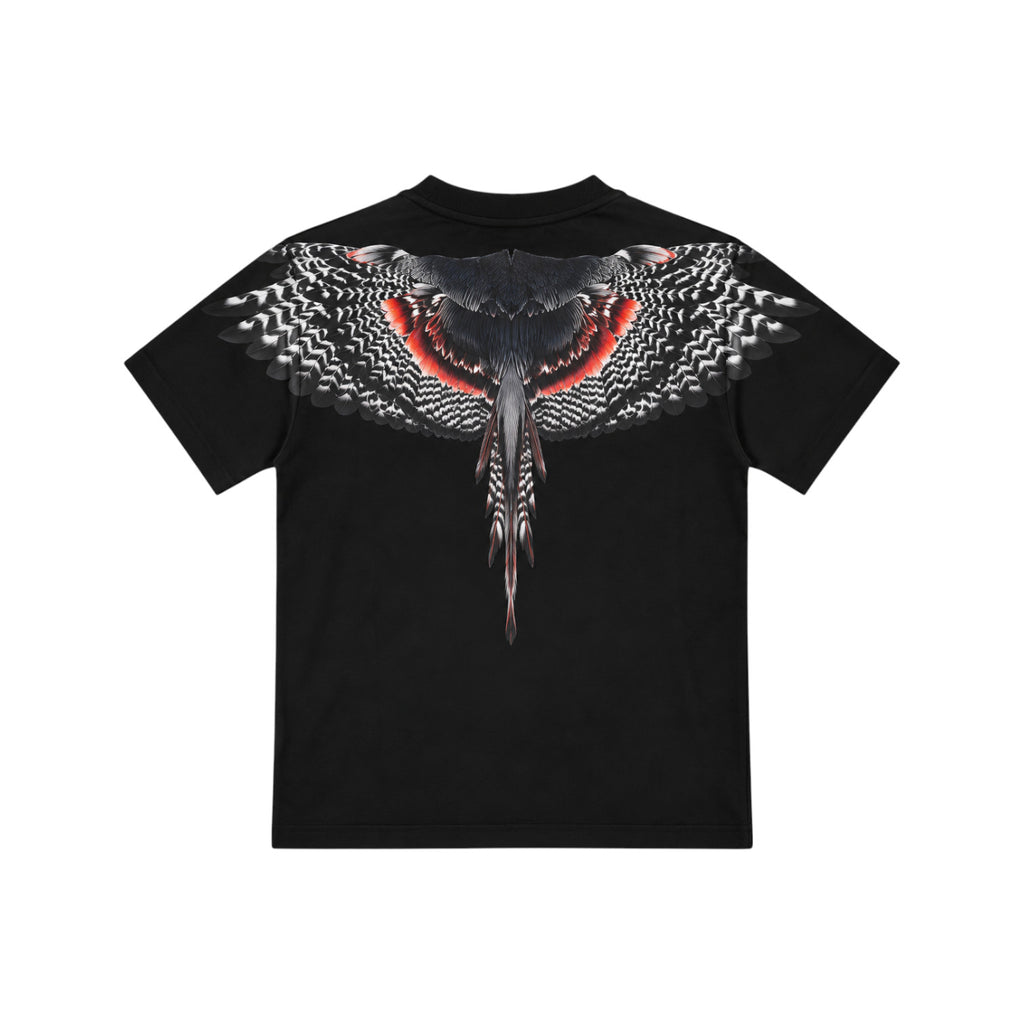 T-Shirt County of Milan Junior Nera con Ali Rosse Posteriori