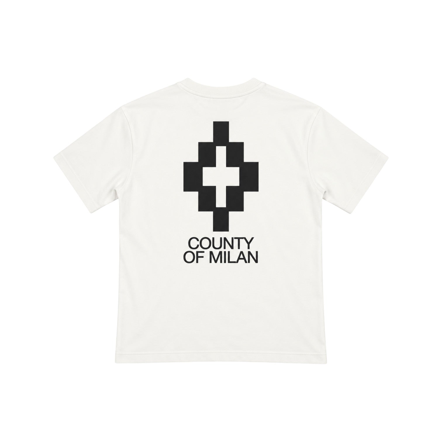 T-Shirt County of Milan Junior Bianca con Maxi Logo Nero posteriore