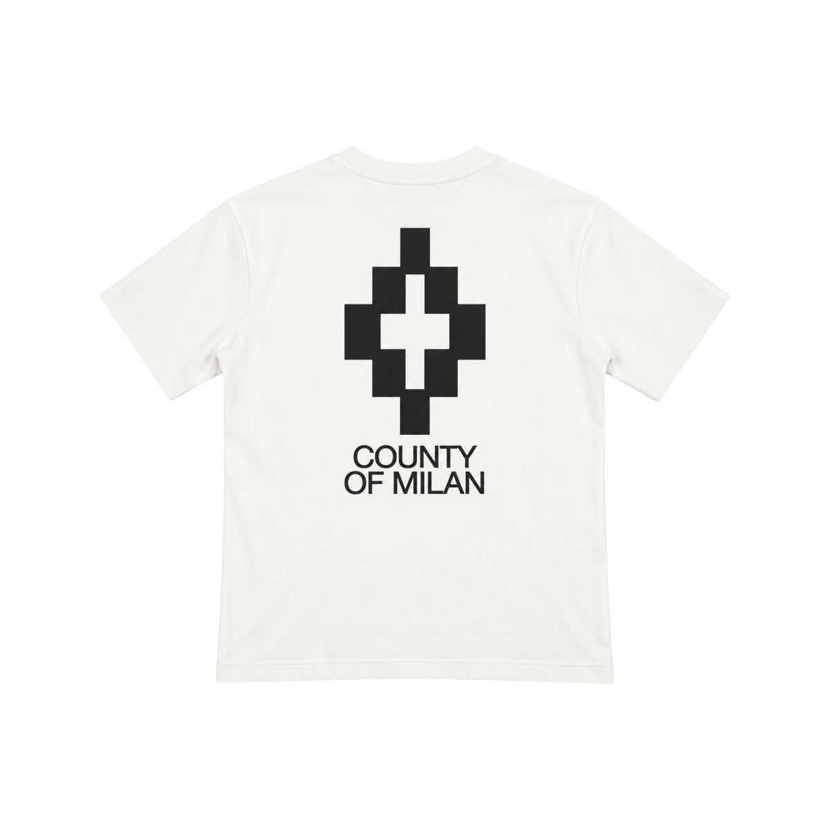 T-Shirt County of Milan Junior Bianca con Maxi Logo Nero posteriore