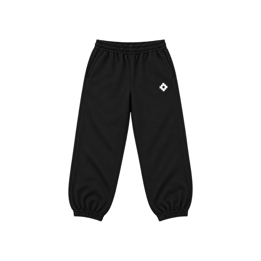Pantalone Felpa County of Milan Junior Nero con Logo Bianco