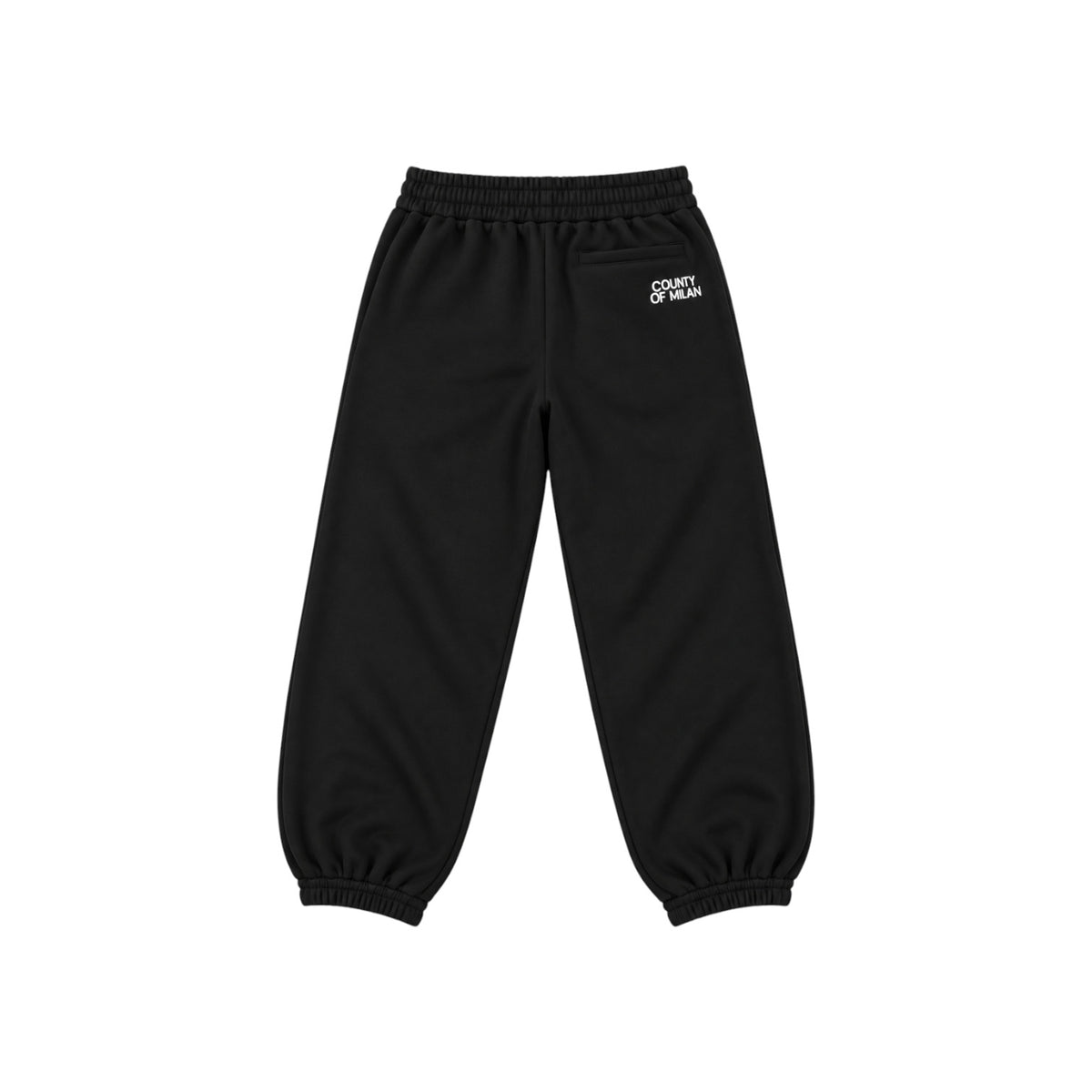 Pantalone Felpa County of Milan Junior Nero con Logo Bianco