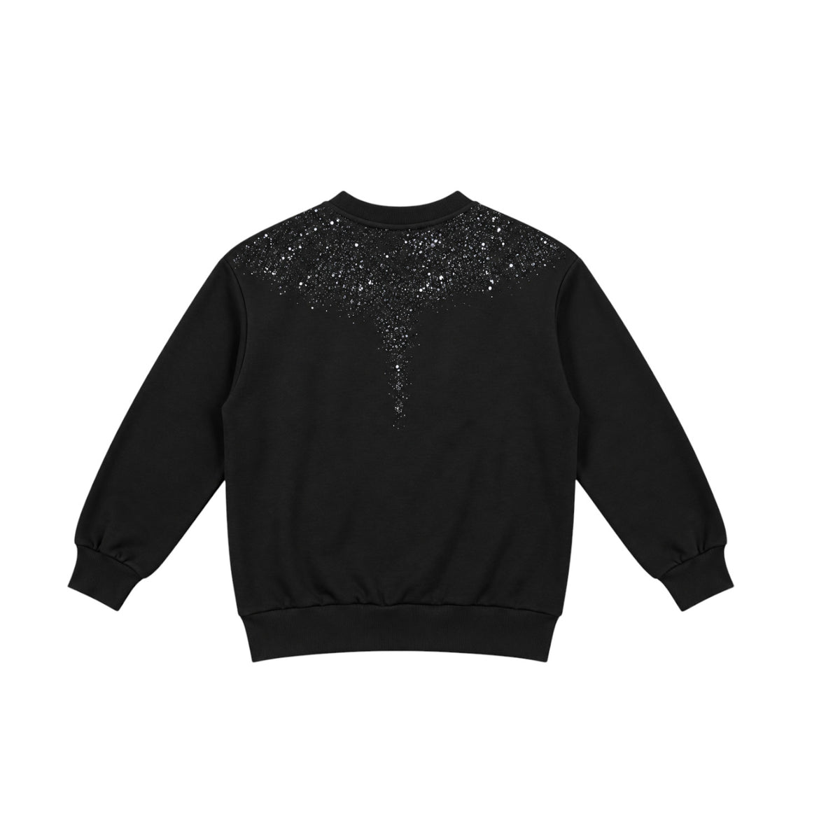 Felpa County of Milan Junior Nera Unisex girocollo con Stampa Tono su Tono