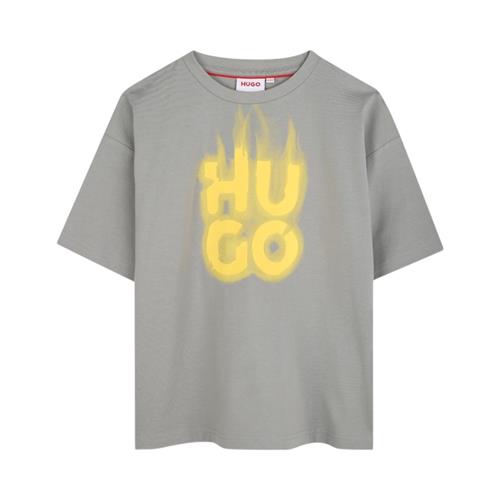 T-shirt HUGO Unisex Grey con stampa logo –  G00338