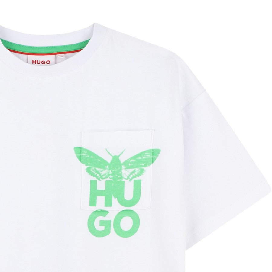 T-shirt HUGO Unisex Oversize White con stampa grafica –  G00340