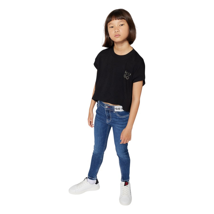 T-shirt HUGO Ragazza cropped Nero –  G00398