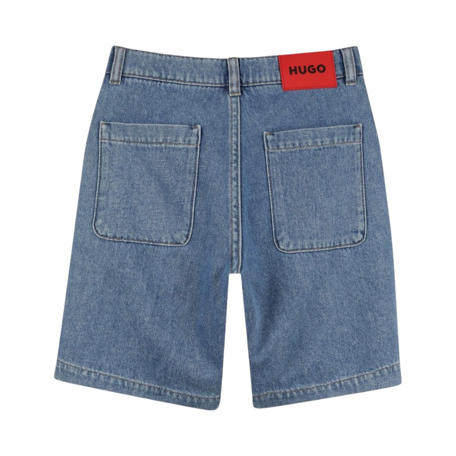 Bermuda HUGO Ragazza in denim ragazza con righe di strass –  G00406