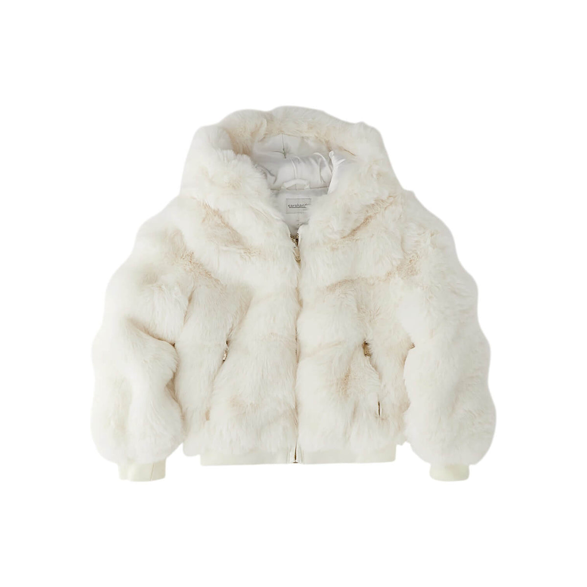 Pelliccia Sarabanda Bambina Off White con Cappuccio H387000112