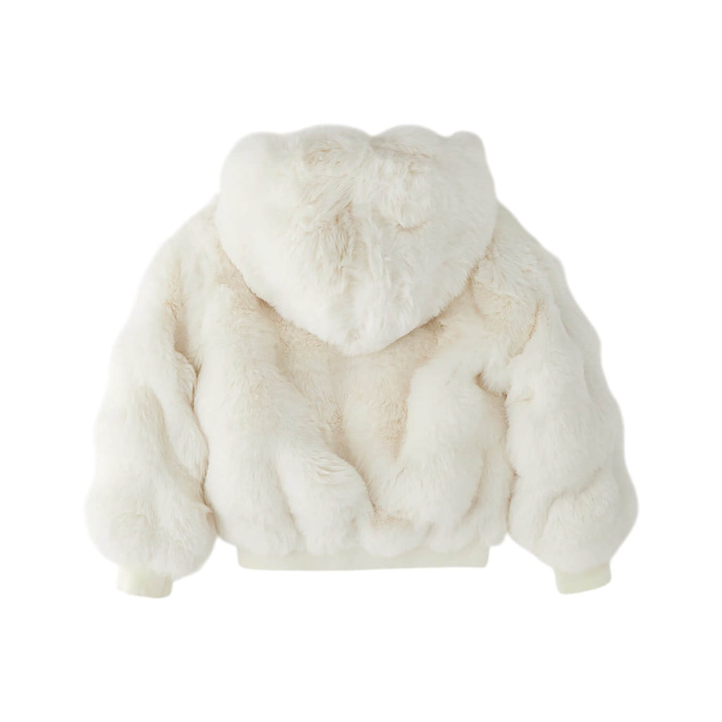 Pelliccia Sarabanda Bambina Off White con Cappuccio H387000112