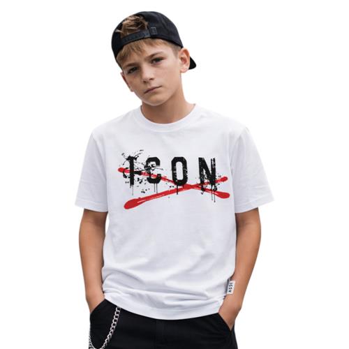 T-shirt ICON bambino nera con logo grafico frontale – stile streetwear IBKS001004