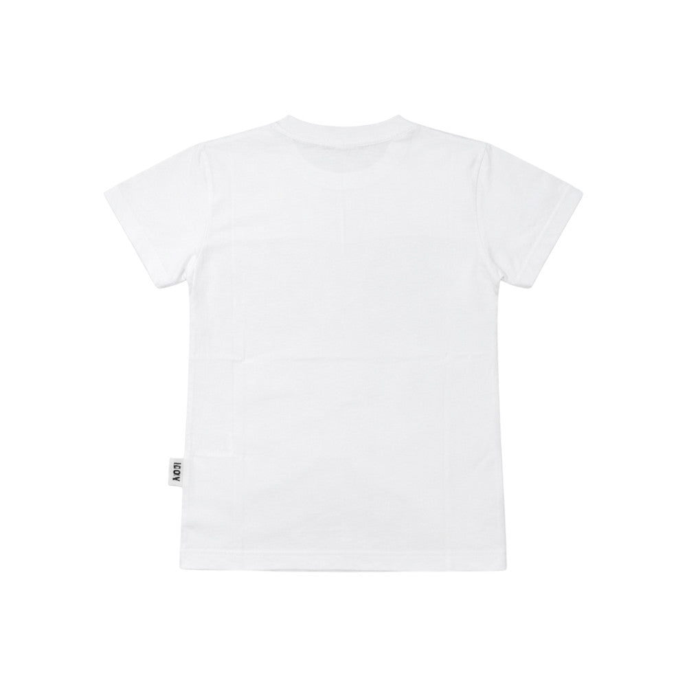 T-shirt ICON bambino bianca con fascia ghiaccio logo frontale – stile streetwearo