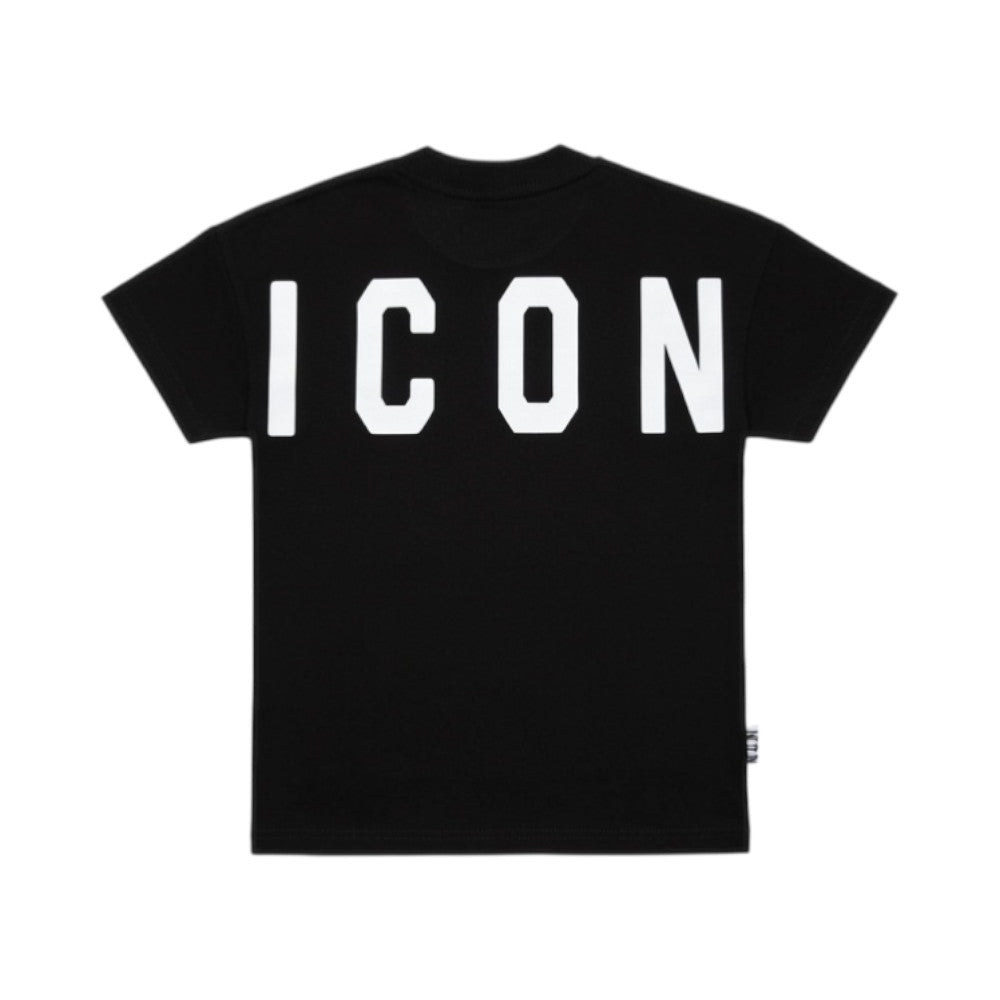 T-shirt ICON bambino bianca con logo posteriore maxi – stile streetwear IBKS001090