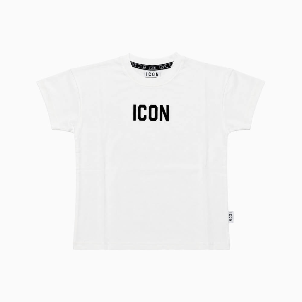 ICON T-shirt ragazzo panna con maxi stampa posteriore – IBKS001407-1001