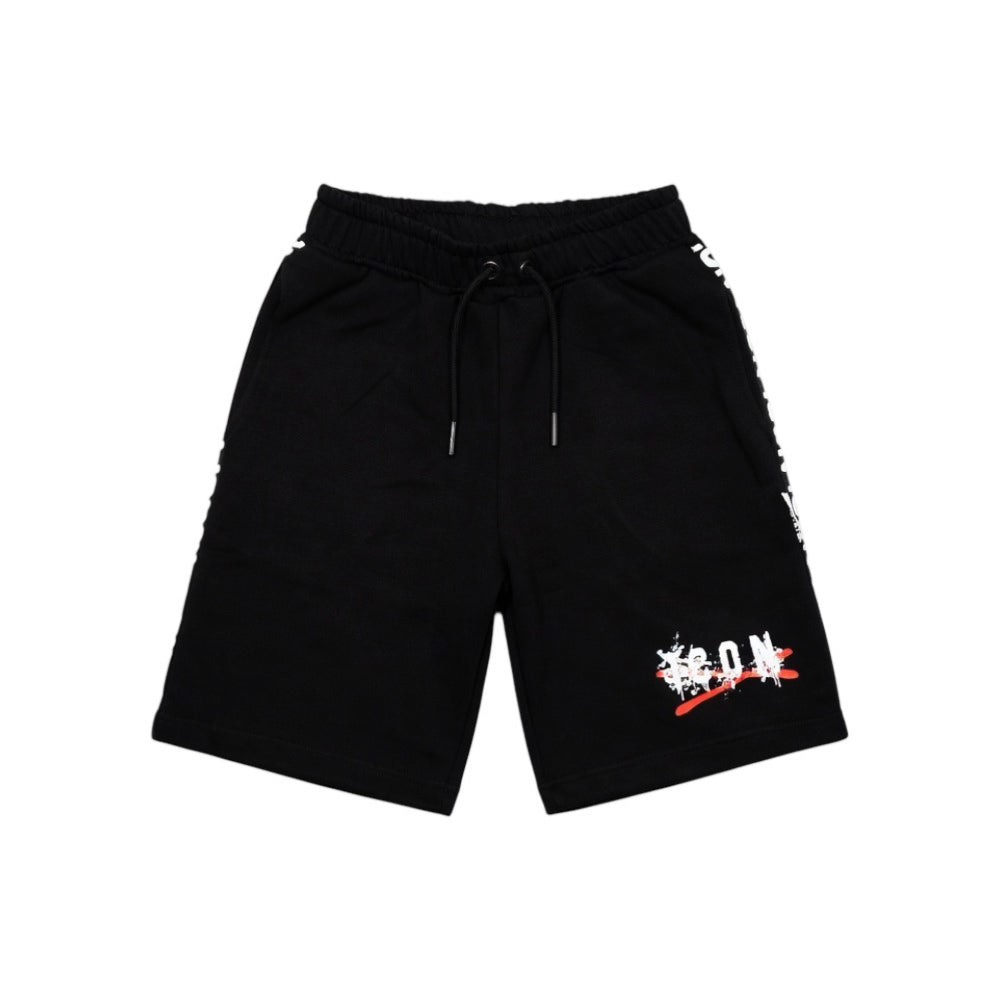 Bermuda ICON bambino neri con logo – stile streetwear IBSH001003