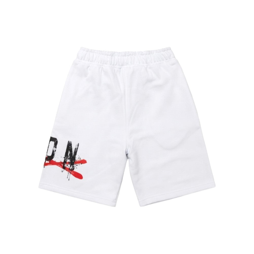 Bermuda ICON bambino bianchi con stampa grafica – stile streetwear IBSH001008