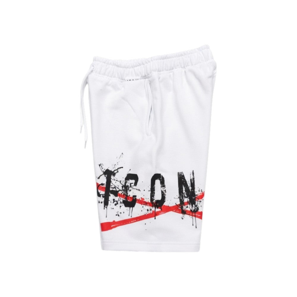 Bermuda ICON bambino bianchi con stampa grafica – stile streetwear IBSH001008