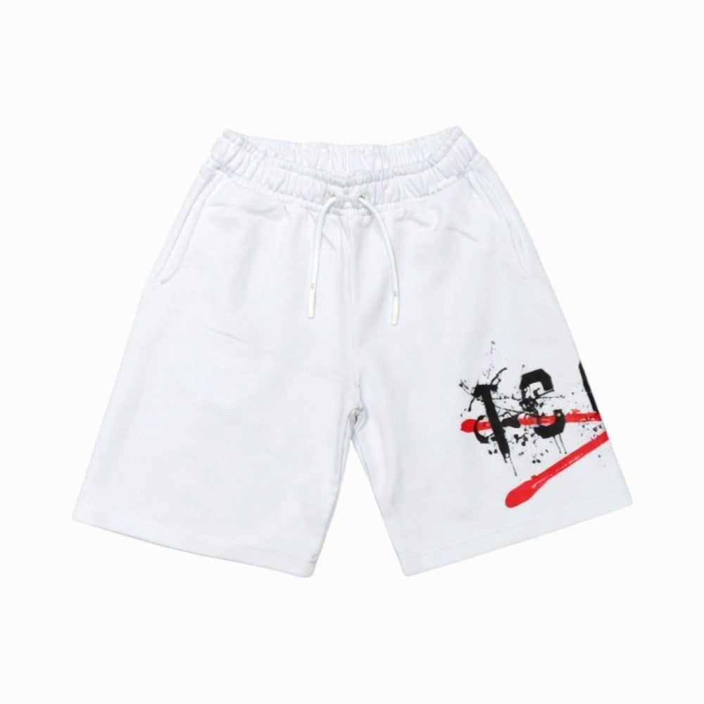 Bermuda ICON bambino bianchi con stampa grafica – stile streetwear IBSH001008