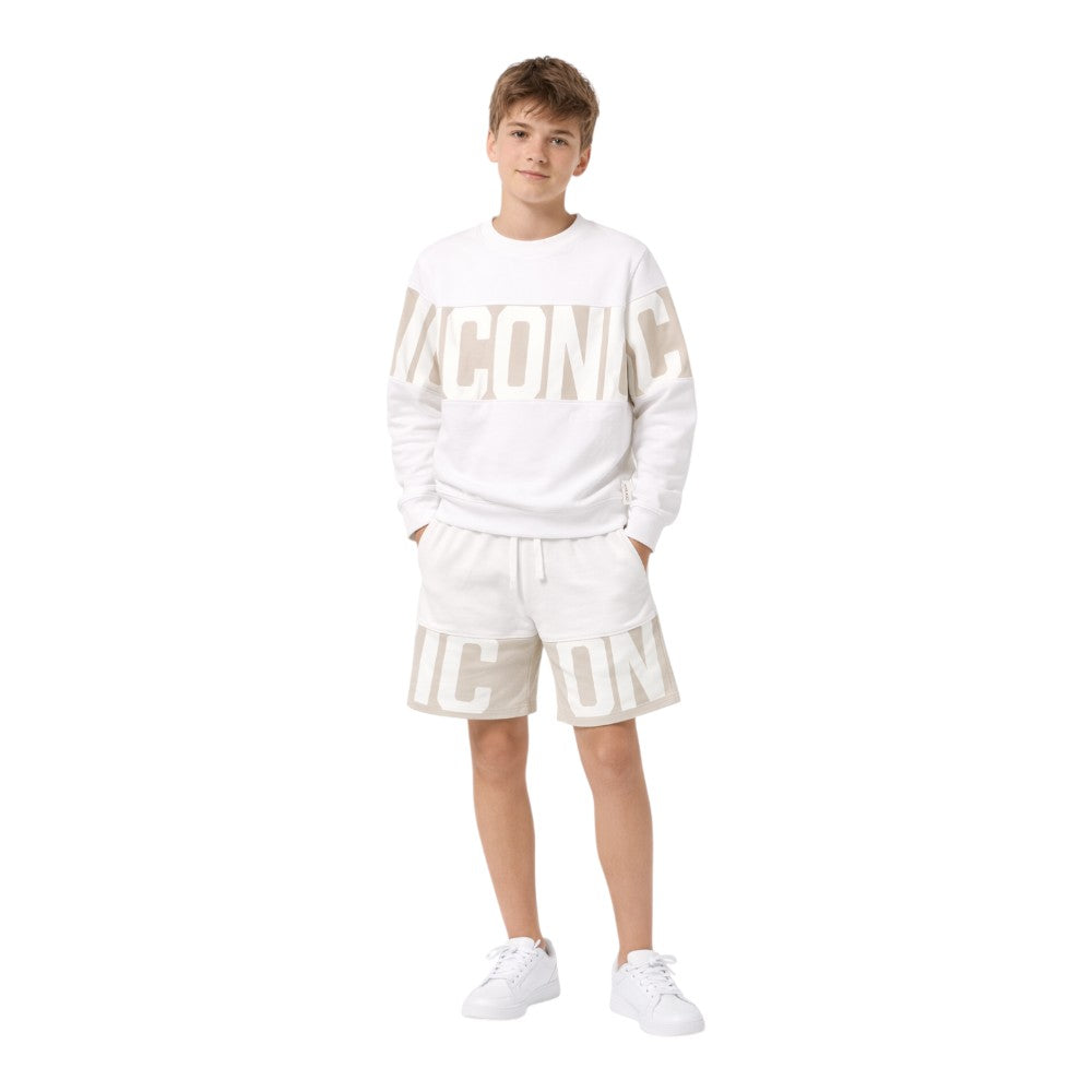 Bermuda ICON bambino chiari con maxi logo – stile streetwear estivo IBSH001072