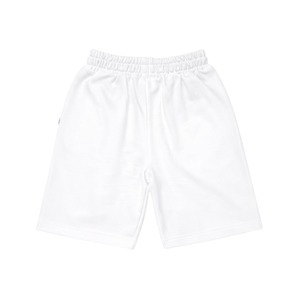 Bermuda ICON bambino bianchi con logo minimal – stile streetwear pulito IBSH001118