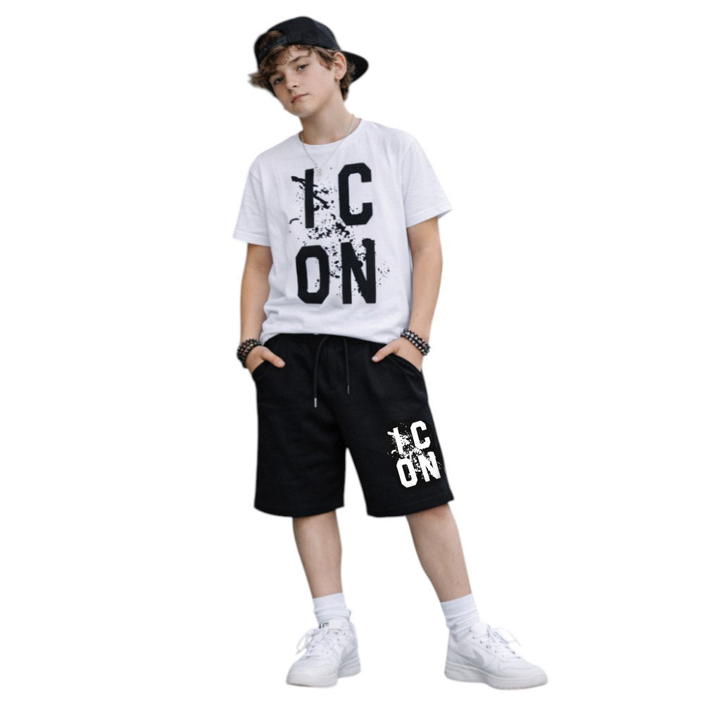 Bermuda ICON bambino bianchi con logo minimal – stile streetwear pulito IBSH001118